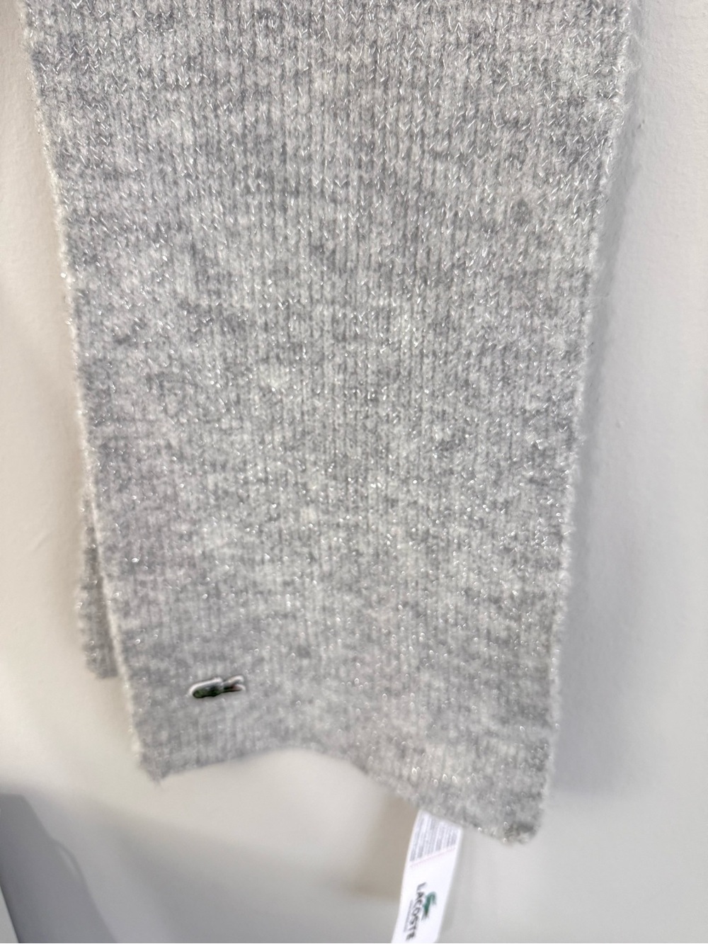 Lacoste Silver Gray Sparkly scarf for girls